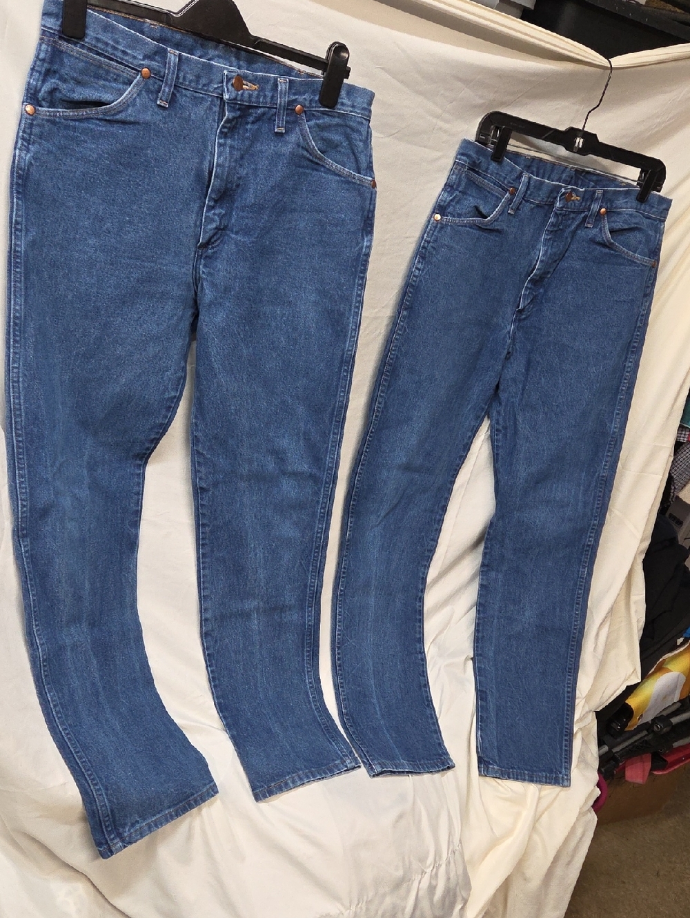 2 Pair Wrangler Men's Jeans 34 X 34 Straight Jeans - Blue Denim